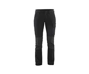 Blaklader 712216459998C46 Women's 4-Way Stretch Service Trousers, Black/Dark Grey, Size C46