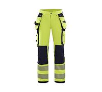 Blaklader 719716423389D20 Women's 4-Way Stretch Hi-Vis Trousers, High Vis Yellow/Navy, Size D20