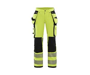 Blaklader 719716423399D20 Women's 4-Way Stretch Hi-Vis Trousers, High Vis Yellow/Black, Size D20