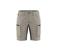 Blaklader Ladies Service Short with Stretch Panels and Elasticated Waistband, Stone/Black, Size C30/32