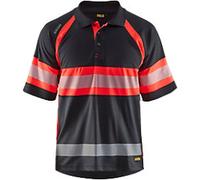BLAKLADER Polo Shirt 33381051 PL (Polyester) Black, Red Size S