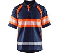 BLAKLADER Polo Shirt 33381051 PL (Polyester) Navy Blue, Orange Size XL