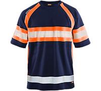 BLAKLADER T-shirt 33371051 PL (Polyester) Navy Blue, Orange Size XL
