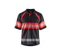 Blaklader UV Polo T-Shirt High vis Class 1, Black/Red, 4XL