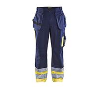 Blaklader Workwear High Visibility Trousers Navy Blue/Yellow Size W40/L33