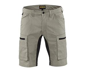 Blakläder 144918452799C62 Service Shorts "Stretch" Size C62 In, Stone Grey/Black