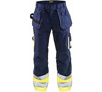 Blakläder 152913708833C158 Size C158 Cl.1 "High Vis" Trousers - Navy Blue/Yellow