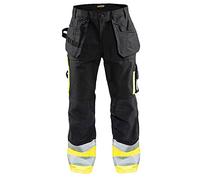 Blakläder 152913709933C44 Size C44 High Visibility Craftsman Trousers - Black/Yellow