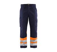 Blakläder 156418118953C50 Size C50 Cl.1 "High Vis" Trousers - Marine Blue/Orange