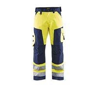 Blakläder 156618113389C54 Size C54 High Visibility Trousers without Nail Pockets - Yellow/Navy Blue