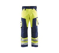 Blakläder 156618113389D112 Size D112 High Visibility Trousers without Nail Pockets - Yellow/Navy Blue