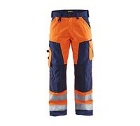 Blakläder 156618115389D88 Size D88 High Visibility Trousers without Nail Pockets - Orange/Navy Blue