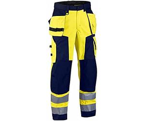 Blakläder 156818113389D128 Size D128 Cl.2 "High Vis" Trousers - Yellow/Navy Blue