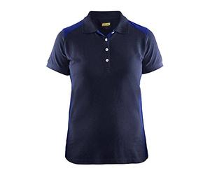 Blakläder 339010508985XL Size X-Large Women Polo Shirt - Navy Blue/Cornflower Blue