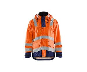 Blakläder 430220035389L High-Vis Rain Jacket "level 2", Orange/Navy Blue, Large