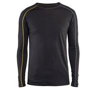 Blakläder 479917349835M "XLIGHT" Underwear Top of Merino Wool, Dark Grey/Yellow, Medium