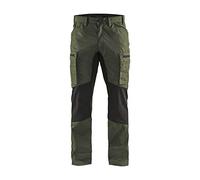 BLÅKLÄDER Trousers 14591845 Cotton, PL (Polyester) Army Green, Black Size 34S