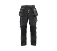 BLÅKLÄDER Craftsman Trousers Baggy Denim Stretch Men 34R Navy Blue/Black
