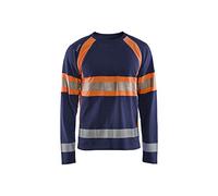 BLÅKLÄDER Hi Vis t-Shirt Long Sleeves Men S Navy Blue/Orange