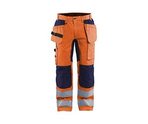 BLÅKLÄDER Hi Vis Trousers Stretch Men 30S Orange/Navy Blue