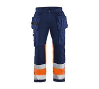 BLÅKLÄDER Hi Vis Trousers Stretch Men 36R Navy Blue/Orange