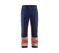 BLÅKLÄDER Hi Vis Trousers Stretch Men 38L Navy Blue/Orange