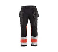 BLÅKLÄDER Hi Vis Trousers Stretch Men 40R Black/Red
