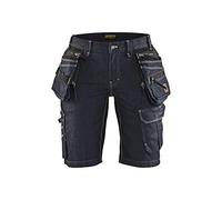 BLÅKLÄDER Ladies Craftsman Shorts Denim Stretch 18R Navy Blue/Black