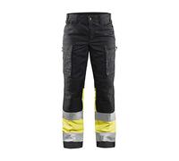 BLÅKLÄDER Ladies Hi Vis Trousers Stretch 12R Black/Yellow