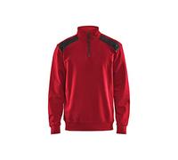 BLÅKLÄDER Sweater Two-Tone Half-Zip Men 4XL Red/Black