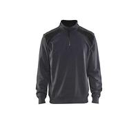 BLÅKLÄDER Sweater Two-Tone Half-Zip Men S Mid Grey/Black