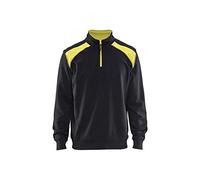 BLÅKLÄDER Sweater two-tone half-zip Men XL Black/Yellow