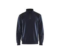 BLÅKLÄDER Sweater Two-Tone Half-Zip Men XXL Dark Navy/Black