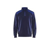 BLÅKLÄDER Sweater Two-Tone Half-Zip Men XXL Navy Blue/Cornflower Blue