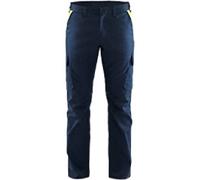 BLÅKLÄDER Trousers 14441832 Cotton, Elastolefin, PL (Polyester) Dark Navy Blue, Yellow Size 55S