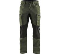 BLÅKLÄDER Trousers 14591845 Cotton, PL (Polyester) Army Green, Black Size 34S