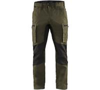 BLÅKLÄDER Trousers 14591845 Cotton, PL (Polyester) Dark Olive Green, Black Size 40R