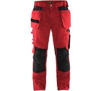 BLÅKLÄDER Trousers 15551860 Cotton, PL (Polyester) Red, Black Size 40R