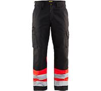 BLÅKLÄDER Trousers 15641811 Cotton, PL (Polyester) Black, Red Size 42R