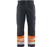 BLÅKLÄDER Trousers 15641811 Cotton, PL (Polyester) Mid Grey, Orange Size 42R