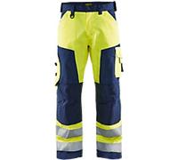 BLÅKLÄDER Trousers 15661811 Cotton, PL (Polyester) Yellow, Navy Blue Size 38R