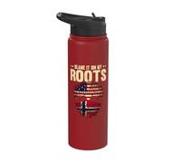 Blame It On My Roots American Heritage Norwegian Roots Stainless Steel Insulated Water Bottle