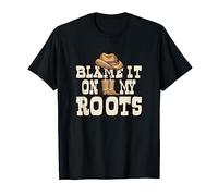 Blame It On My Roots Country Cowboy Rodeo Horse Riding T-Shirt