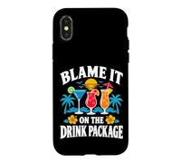Blame It On The Drink Package Cruise Cocktail Humor Case for iPhone X/XS