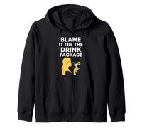 Blame It On The Drink Package Cruise Humor Drunk Inebriated Zip Hoodie