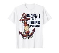 Blame It On The Drink Package Funny Cruise Anchor Beer Retro T-Shirt