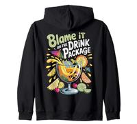 Blame It On The Drink Package Funny Cruise Cocktail Retro Zip Hoodie