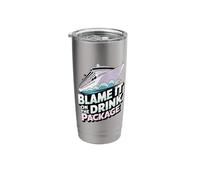Blame It On The Drink Package Funny Cruise Ship Retro Stainless Steel Insulated Tumbler