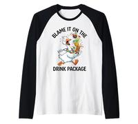 Blame It On The Drink Package Funny Duck Cruise Graphic Raglan Baseball Tee
