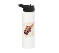 Blame It On The Drink Package Funny Tiki Retro Graphic Stainless Steel Insulated Water Bottle